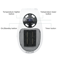 Mini ventilador elétrico portátil 220V 500W aquecedor de mesa para uso doméstico parede aquecedor aquecedor aquecedor máquina para inverno