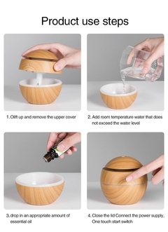 130 ml usb difusor de aroma ultrassônico umidificador de névoa fria purificador de ar 7 mudança de cor led luz noturna para escritório em casa - comprar online