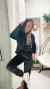 Imagen de Conjunto de plush con pantalon babucha en talle 1negro