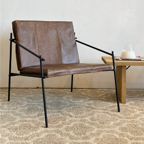 Sillón Goat hierro y cuero vacuno