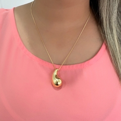 Colar gota luxo banhado a ouro 18k - comprar online