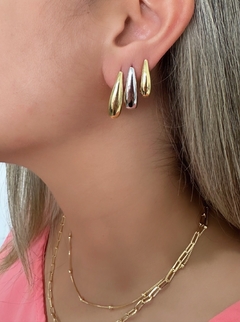Trio de argolas banho ouro 18k - loja online