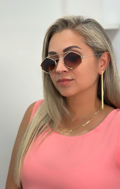 Brinco franjas grande banho ouro 18k na internet