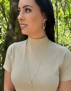 Brinco orgânico banho ouro 18k - loja online