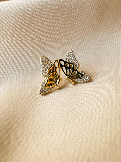 Brinco Borboleta cravejada zircônias - em banho ouro 18k na internet