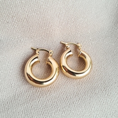 Brinco Argola tubo M - MISSY SEMIJOIAS