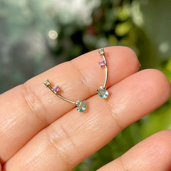 Brinco Bolinha e Gota Cristal
