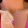 Colar Fusion Ametista Gota Bordada