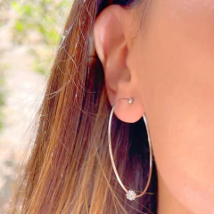 Brinco Argola Banho de Diamante