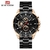 2022 New Fashion Design Men's Watches Top Branded Casual Sports Black Surface Stainless Steel Waterproof Quartz Calendar Watches