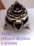 Anillo relicario de pura plata 925 y granate - tienda online