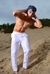 Pantalon blanco de hombre seda natural - comprar online