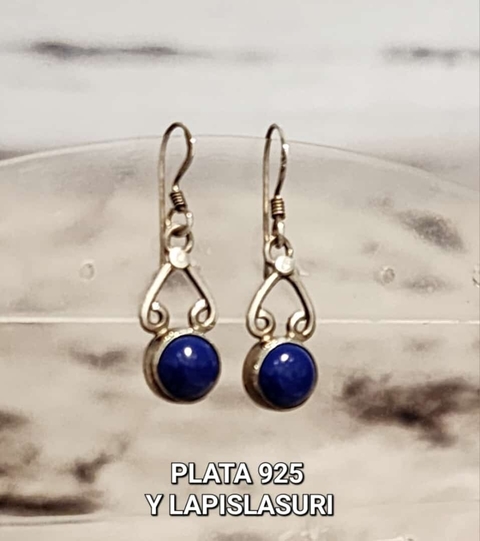 Aros de plata 925 y lapislázuli