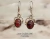 Aros de plata 925 y granate natural checo