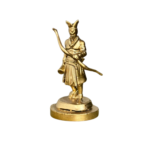 Miniatura Orixas e Guias Resina 3D Dourada 5 cm Modelo:Oxossi