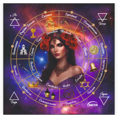 Toalha de Tecido Cigana Leitura Tarot Baralho 70 x 70 cm - comprar online