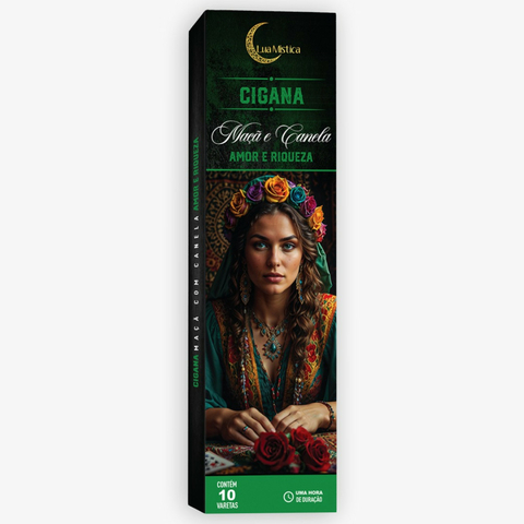 Incensos Lua Natural 0% Carvao 10 Varetas Escolha Aroma Fragrancia:Cigana