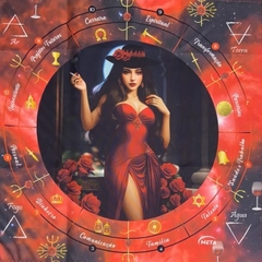 A Legitima Toalha Tecido Jogo Cartas Pomba Gira Luxo 70x70cm