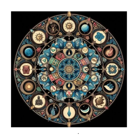 Toalha para Jogo de Tarot 0,70x0,70cm Mística Cod004