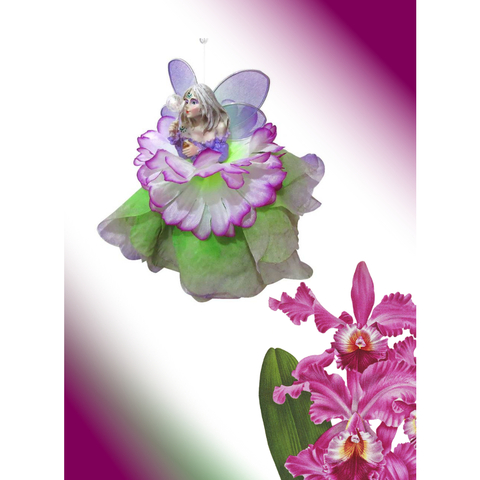 Fada de Pendurar - Bolinha de Sabão - 15cm - Espiritualidade e Saúde ( Lilás com Verde )