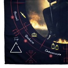 Toalha Altar Tarot Tecido Jogo Cartas Exu Capa Preta 70x70cm - comprar online
