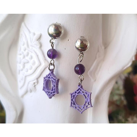 BRINCOS DOS 7 CHAKRAS-SAHASRÂRA (AMETISTA)