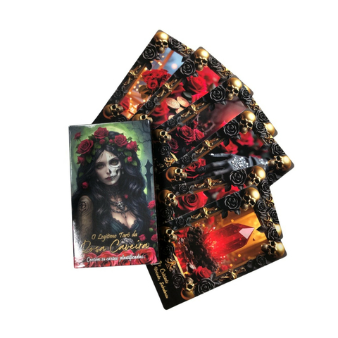 O Legitimo Taro da Rosa Caveira 36 Cartas Plastif e Manual