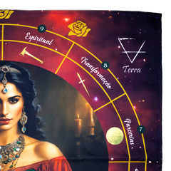 Toalha Tarot Tecido Jogo Cartas Cigana do Oriente 70x70cm - Margaran Comércio