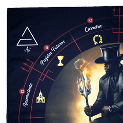 Toalha Altar Tarot Tecido Jogo Cartas Exu Capa Preta 70x70cm - loja online