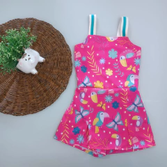 Macaquinho Short Saia Pink