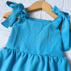 Vestido Strass Laço Azul - comprar online