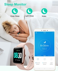 Smart Watch para telefones IOS e Android IP68 à prova d'água Smartwatch rastreador de fitness com monitor de frequência cardíaca monitor de sono passos contador de calorias - comprar online