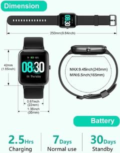 Imagem do Smart Watch para telefones IOS e Android IP68 à prova d'água Smartwatch rastreador de fitness com monitor de frequência cardíaca monitor de sono passos contador de calorias