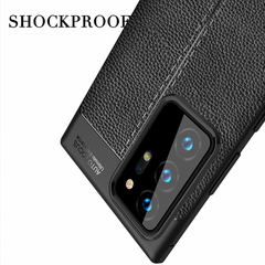 Capa à prova de choque KEYSION para Samsung Note 20 Ultra Luxo Couro Silicone Capa Traseira para Galaxy S22 S21 + S20 Plus - comprar online