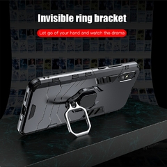 Capa de proteção à prova de choque para xiaomi redmi 9a 9c ring stand para amortecedor de silicone pc capa traseira para xiaomi redmi 9c 9a na internet