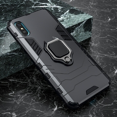 Capa de proteção à prova de choque para xiaomi redmi 9a 9c ring stand para amortecedor de silicone pc capa traseira para xiaomi redmi 9c 9a - comprar online