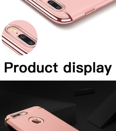 Capa Rígida Dourada de Luxo para iPhone 11 12 13 Pro Max Mini 5 5s SE X Capa Traseira Xs Max XR 3 em 1 Capa Fundas para iPhone 8 7 6 Plus - comprar online