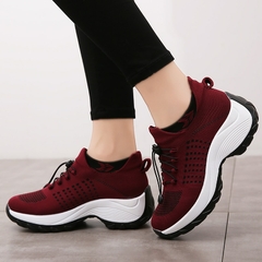 Sapatilhas Sapatos Femininos Casuais Malha com cordões Cesto leve - comprar online