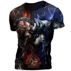 Camisetas masculinas vintage impressão 3D Viking - comprar online
