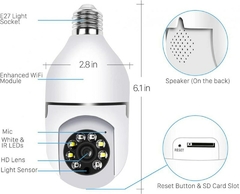 Security Camera Bulbo WiFi 360 Visão Noturna - Ibazar Store