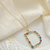 Colar Personalizado de Letra Com Pedras de Zircônia Colorida Folheado A Ouro 18k