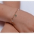 Pulseira Elo Coração Com Pedras Folheado a Ouro 18k.