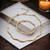 Bracelete Ondulado Fino Folheado a Ouro 18k.