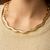 Colar Aro com Ondas Folheado a Ouro 18k.