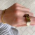 Anel Quadrado Ajustável Fino Folheado a Ouro 18k.
