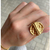 Anel Meia Lua Orgânico Ajustável Folheado a Ouro 18k