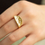 Anel Meia Lua Orgânico Ajustável Folheado a Ouro 18k - comprar online