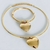 Pulseira com Coração Folheado a Ouro 18k.