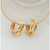 Brinco Argola Três Aros Folheada a Ouro 18k.