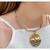 Colar Aro Ondas Cor Prata Pingente Mix Folheado a Ouro 18k